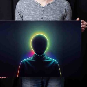 Cuadro moderno Silueta abstracta con luces de neón