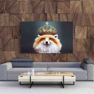 Cuadro decorativo Zorrito con corona fantasy