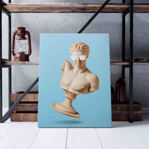 Novedoso Cuadro canvas busto griego con lentes aesthetic