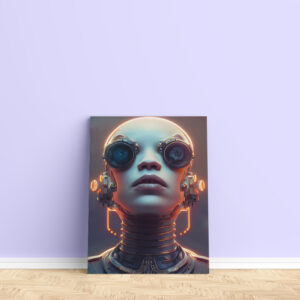 Cuadro para sala misteriosa Mujer androide futurista