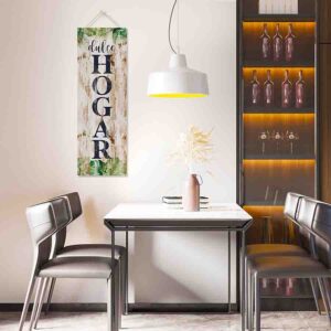 Lindisimo letrero madera dulce hogar Mod. Tropical 90x30