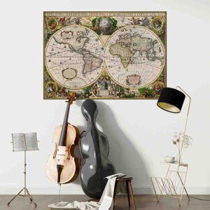 Mapa Antiguo Grande Impreso