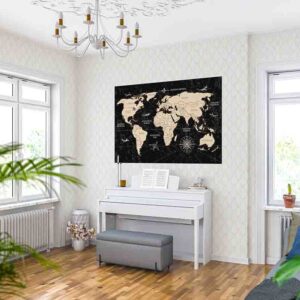 Mapamundi Para Pared Panorámico Decorativo