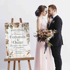 letreros para boda elegante Modelo Otoño