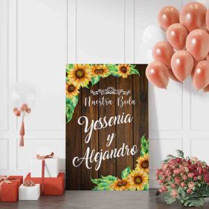 letrero boda personalizado Modelo Girasoles