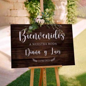 Letrero ahi viene la novia temática  Mod.18
