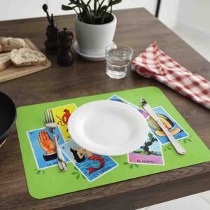 Tapetes para mesa individuales de la lotería Mod.Fondo verde
