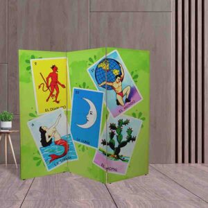 Biombo Lotería Mexicana para Espacios con Estilo Tradicional #3