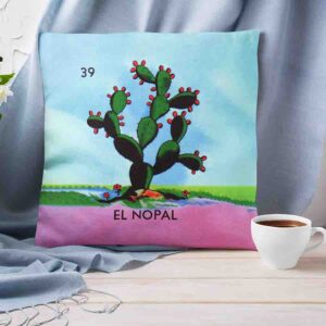 Cojines para cama con cartas de loteria El nopal