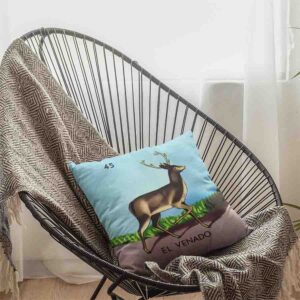 Cojines para sillones de sala con cartas de loteria El venado