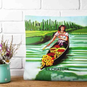 Cojin decorativo con cartas de loteria La chalupa