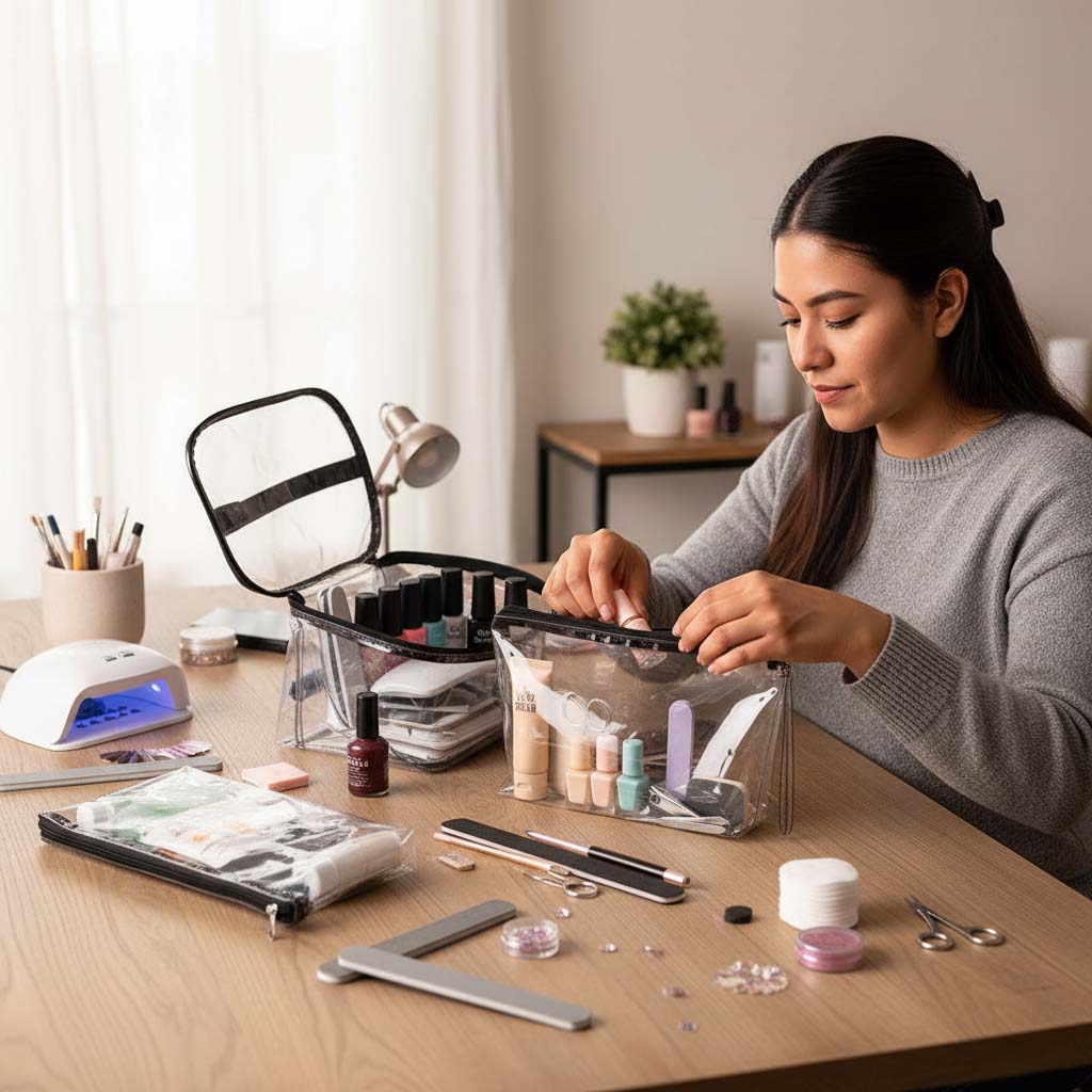 Cosmetiquera + Bolso De Mano + Neceser Kit De Viaje De 3pz