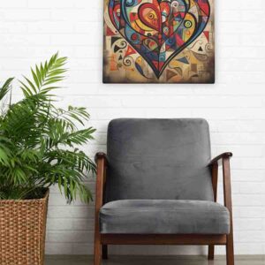 Corazones en cuadro al estilo de Picasso
