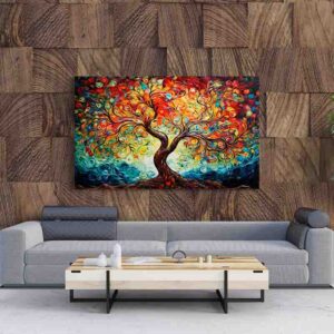 Cuadro decorativo arbol de la vida estilo Van Gogh