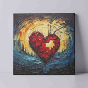 Corazon en cuadro Arte Fragmentos del Amor
