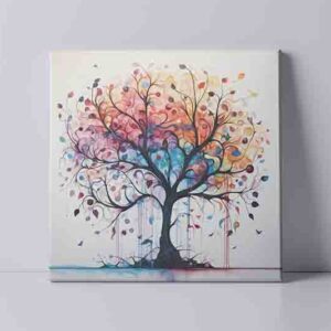 Cuadro con arbol arte fractal