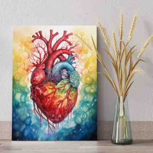 pintura de corazon humano complejidad colorida