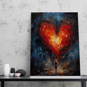 Cuadros de corazones en tinieblas arte expresionista
