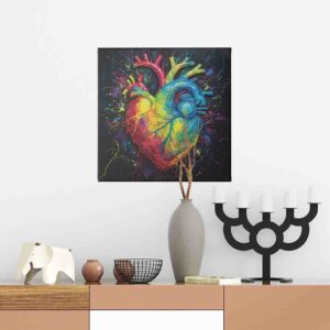 pintura de corazon humano estilo pollock
