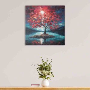 Cuadro arbol de la vida junto al lago
