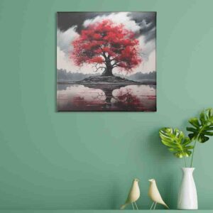 Cuadro arbol rojo Melancolía