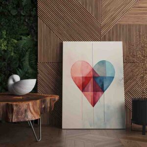 Pintura de corazon minimalista geométrico