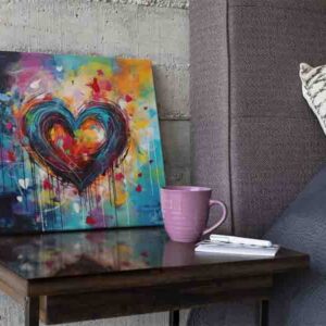 Corazones en cuadro pinceladas Arte que late