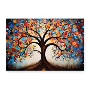 Cuadro arbol de la vida espirales y curvas