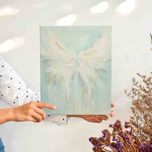 Alas de angel pintura azul y pureza