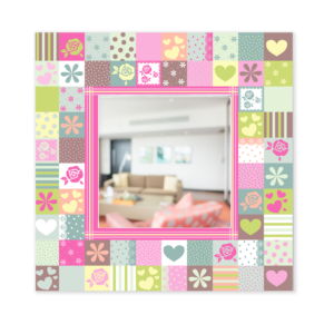 Vintage Cariño Decoración de espejos con flores