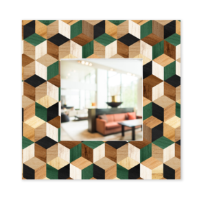 Madera Cubismo Espejo recibidor Artístico