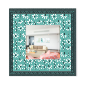 Espejos elegantes Flores Esencia Turquesa 2 pz