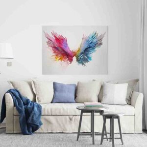 Cuadros de alas de ángel explosión de color
