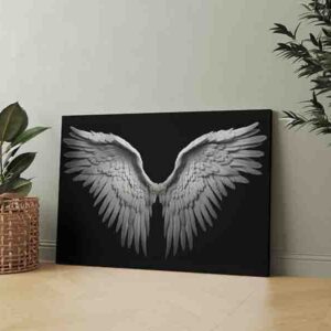 Cuadros decorativos alas de ángel fondo negro