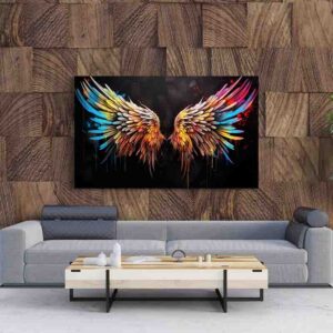 Cuadro de alas de ángel grafiti