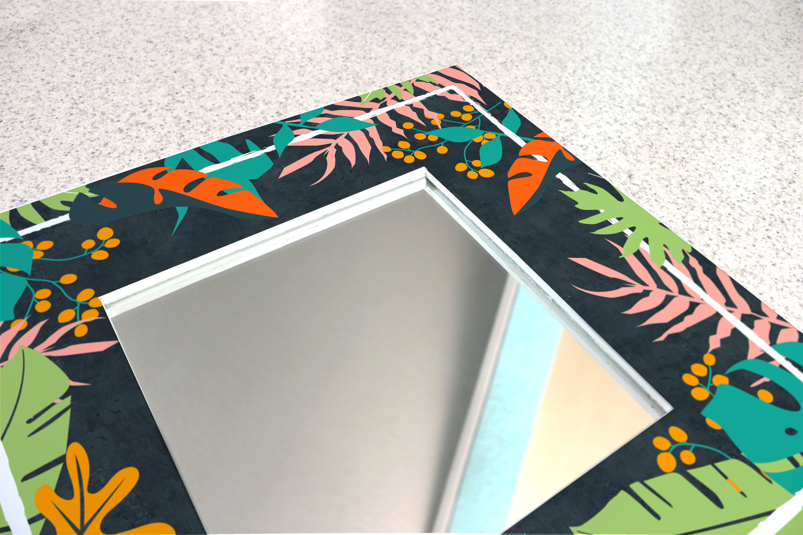 Hojas Isla Caribeña Espejo decorativo para sala Creativo - Imagen 3