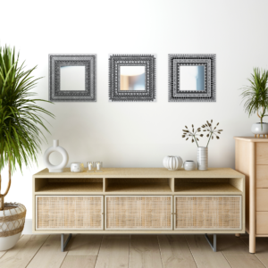 Espejos para pared Contemporáneos Ahura blancos 3 pz
