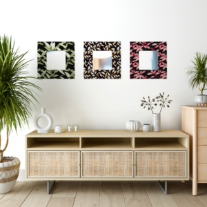 3 Elegantes Espejos para sala en madera Bosque Nocturno