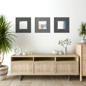 Espejos para comedor de madera Giselle Noir Negros 3 pz