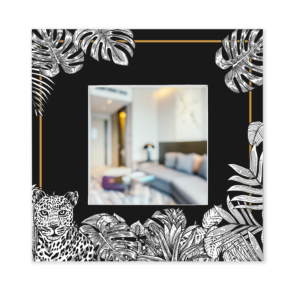 León Espejo decorativo moderno para sala Hojas
