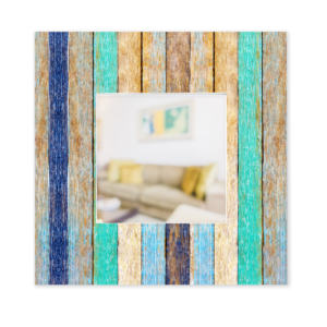 Madera azul Sofisticado Espejo decorativo pared