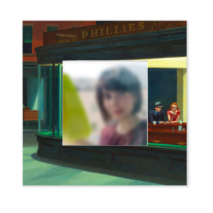 Espejo para recibidor Nighthawks de Hopper arte