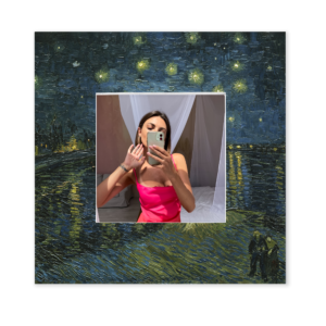 Espejo moderno para sala arte Ródano de van Gogh