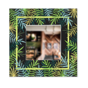 Espejo artesanal Sumamente elegante Hojas Paraíso tropical