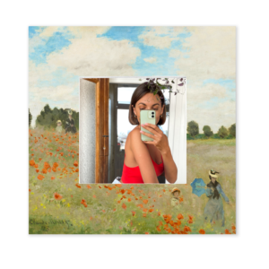 Poppy Field de Monet Espejo para sala y comedor arte