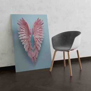 Cuadros de alas de ángel rosas vuelo interior
