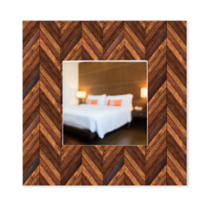 Madera Zig Zag Espejo elegante para sala