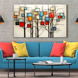 Cuadros árbol modernos abstracto estilo mondrian