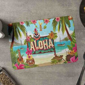 Fiesta hawaiana mantelitos reutilizables Mod.11