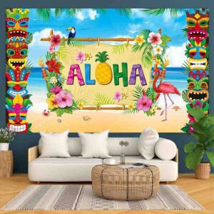 Backdrop photocall Fiesta temática hawaiano MOD.HAWAIOO6